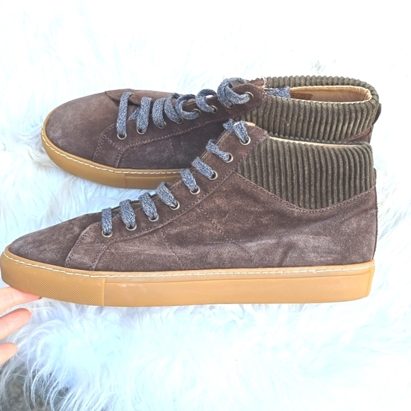 Eleventy Men’s Suede High Top Sneaker w/ corduroy suede 43 - Picture 2 of 12